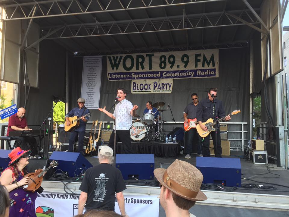 That's Rockin' John, probably WORT's longest on the air DJ, next to the woman with the mandolin - that she didn't play, just sort of brandished.