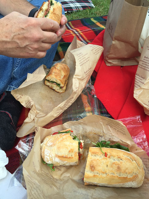Picnic sandwiches at Wilco