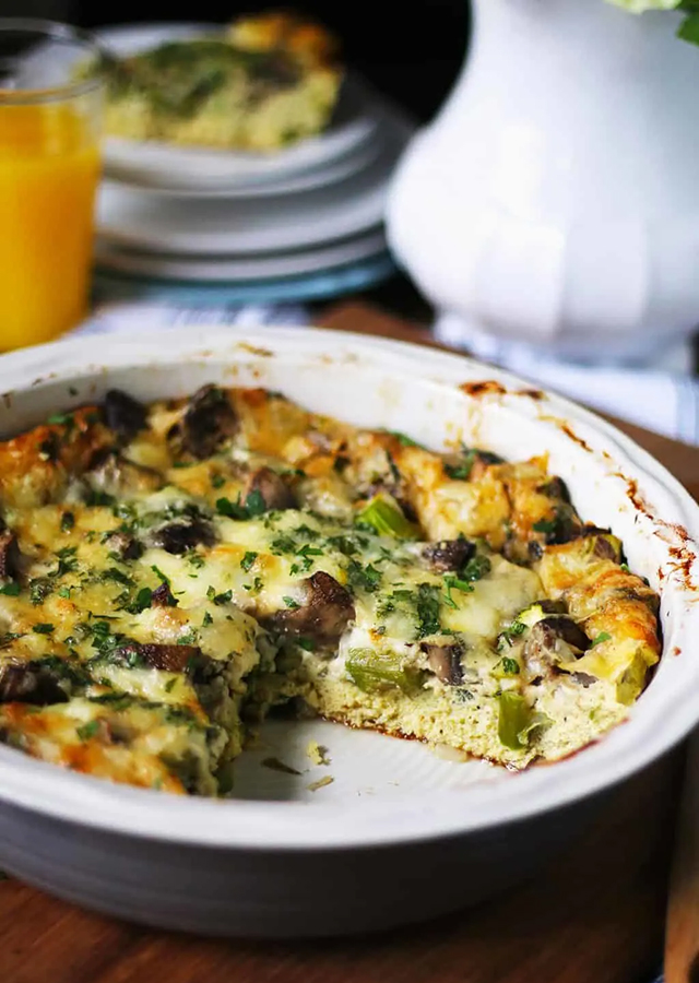 mushroom asparagus egg bake