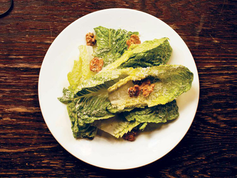 romaine salad with candied walnuts